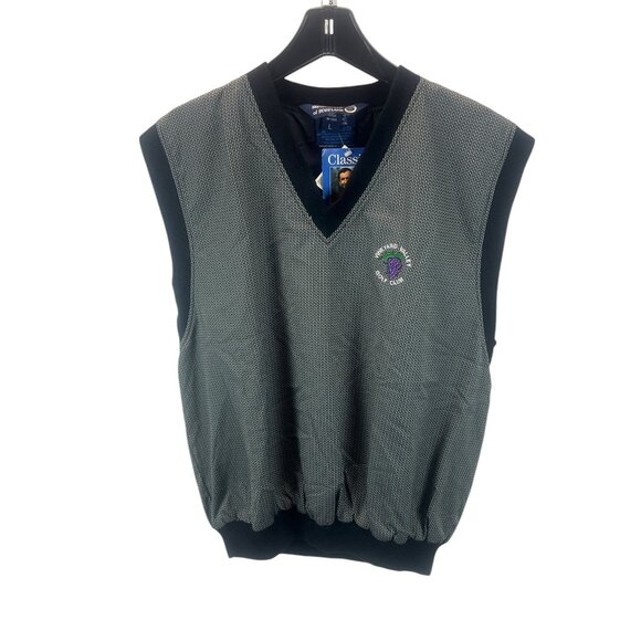 Sunderland Of Scotland Mens Textured Classic Pullover Vest Black White Golf L Sp - Picture 1 of 16